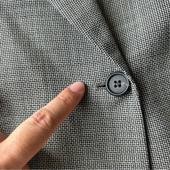Vintage Terzo Uomo Pure Wool Houndstooth Double Breasted Blazer  Sports Jacket - Picture 16 of 16